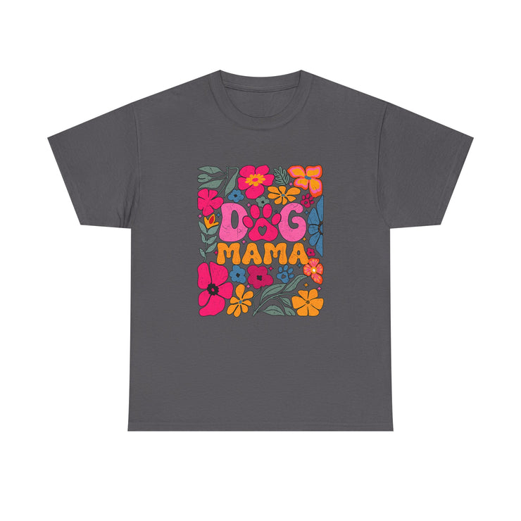 Dog Mama Floral Tee, Cute Dog Mom T-Shirt, Flower Design Unisex Cotton Shirt, Pet Lover Gift,