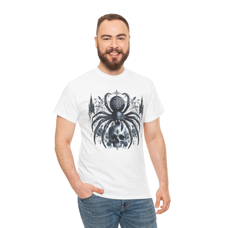 Gothic Spider Graphic Tee | Unisex Heavy Cotton Tee, Halloween Shirt, Alternative Fashion, Edgy Apparel, Gift for Her/Him
