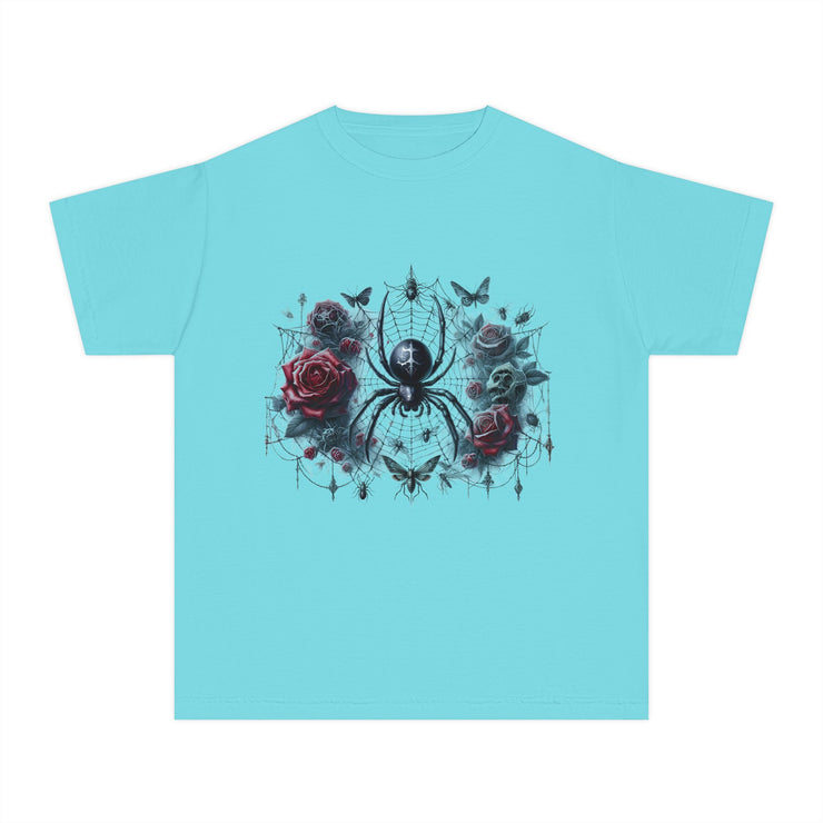 Gothic Spider Youth Tee - Cool Graphic Shirt for Teens, Alternative Fashion, Halloween Costume, Unique Gift, Everyday Wear