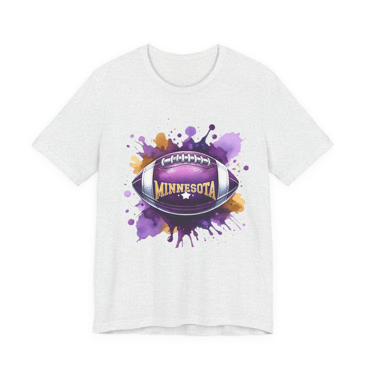 Minnesota Football Splash Tee, Unisex Short Sleeve, Sports Fan Shirt, Game Day Apparel, Football Design, Sports Design