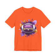 Minnesota Football Splash Tee, Unisex Short Sleeve, Sports Fan Shirt, Game Day Apparel, Football Design, Sports Design