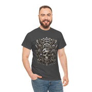 Gothic Skull Tee - Unisex Heavy Cotton T-Shirt, Unique Graphic Shirt, Casual Wear, Edgy Fashion, Gift for Him/Her, Halloween Style
