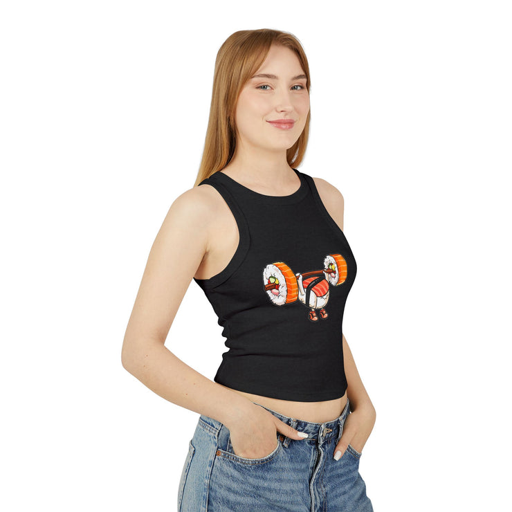 Sushi Lift Racer Tank Top - Gym Apparel, Fitness Wear, Workout Clothes, Sushi Lover Gift, Cute Tank for Summer