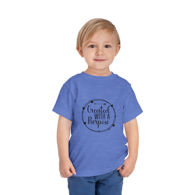 Toddler Purposeful Tee: Created with a Purpose, Kids Summer Shirt, Gift for Toddlers, Motivational Kids T-Shirt, Youth Casual Wear