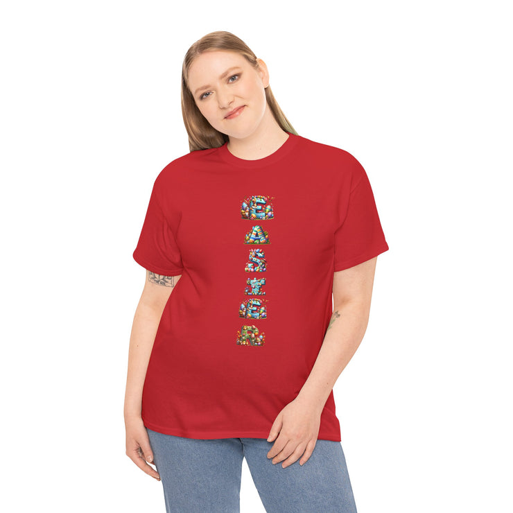 Colorful Cartoon Animal Unisex Heavy Cotton Tee - Gift for Animal Lovers, Cute T-Shirt for Kids & Adults, Fun Birthday, Casual Wear