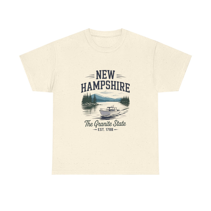 New Hampshire Adventure Tee - Unisex Heavy Cotton Tee, Vintage State Shirt, Nature Lover Gift, USA States Design