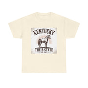 Kentucky Heritage Unisex Heavy Cotton Tee, Vintage Graphic Shirt, Horse Lover Gift, Authentic State Pride Apparel, Casual Everyday Wear, USA States Design