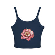 Floral Women's Spaghetti Strap Tank Top, Summer Top, Flower Graphic Tee, Beachwear, Gift for Her, Casual Wear