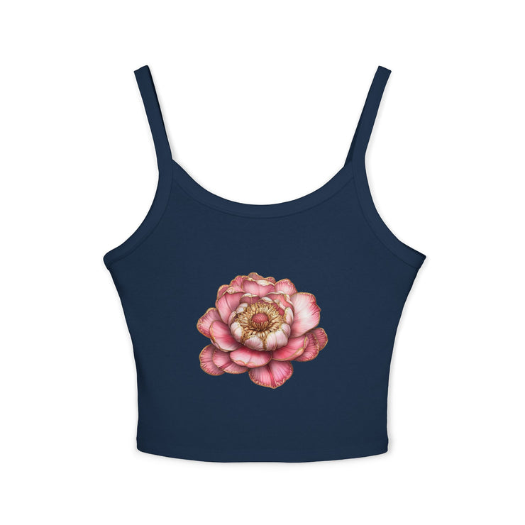 Floral Women's Spaghetti Strap Tank Top, Summer Top, Flower Graphic Tee, Beachwear, Gift for Her, Casual Wear
