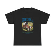 Nebraska Heritage Unisex Heavy Cotton Tee, Vintage State Shirt, Nebraska Flag Apparel, Midwest Pride T-Shirt, Cowpoke Style Tee, USA States Design