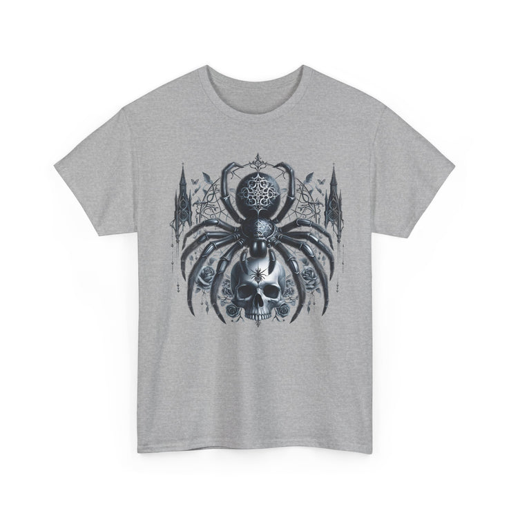 Gothic Spider Graphic Tee | Unisex Heavy Cotton Tee, Halloween Shirt, Alternative Fashion, Edgy Apparel, Gift for Her/Him