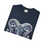 Mystical Ram Graphic Unisex T-shirt, Boho Tee, Astrology Shirt, Spiritual Gift, Festival Wear, Unique Graphic Tee