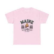Maine Adventure Tee, Unisex Heavy Cotton T-Shirt, Casual Wear, Nature Lover Gift, Vacation Souvenir, Summer Outfit, USA States Design