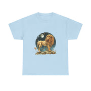Majestic Lion Tee, Unisex Heavy Cotton Tee, Astrology T-Shirt, Animal Lover Gift, Birthday Present, Casual Style