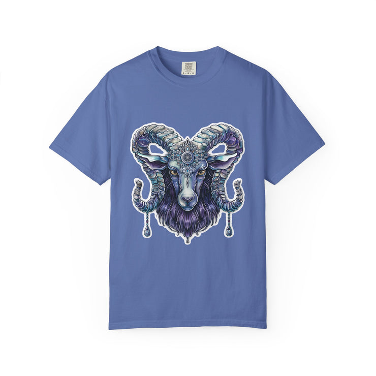 Mystical Ram Graphic Unisex T-shirt, Boho Tee, Astrology Shirt, Spiritual Gift, Festival Wear, Unique Graphic Tee