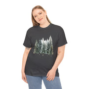 Nature-Inspired Unisex Heavy Cotton Tee, Forest T-Shirt, Outdoor Lifestyle Apparel, Eco-Friendly Gift, Casual Wear, Nature Lover's Top