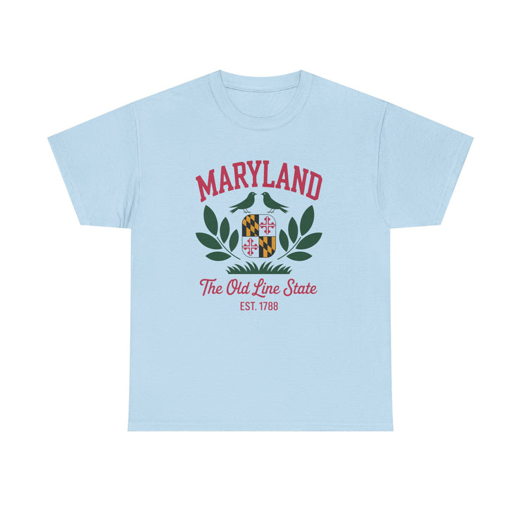 Maryland Heritage Tee | Unisex Cotton Shirt, Old Line State Apparel, Travel Souvenir, Gift for Maryland Lovers, Vintage Maryland Design,USA States Design
