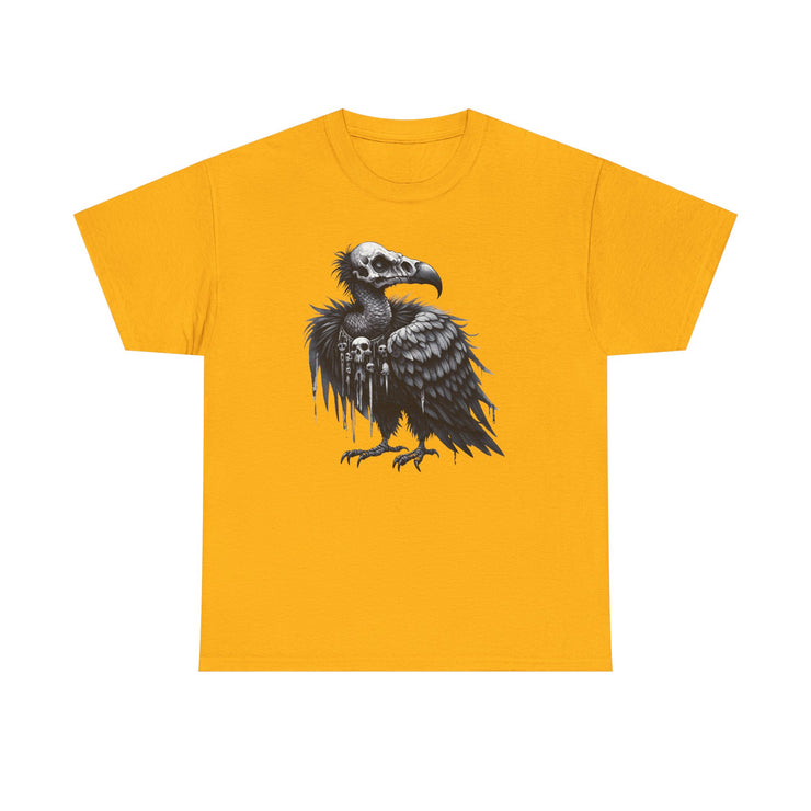 Gothic Vulture Tee, Unisex Heavy Cotton T-Shirt, Edgy Graphic Shirt for Music Lovers, Halloween T-Shirt, Alternative Fashion