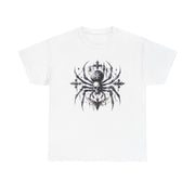 Gothic Spider Tee - Unisex Heavy Cotton Shirt for Halloween, Casual Wear, Unique Gift, Alternative Fashion, Edgy Apparel