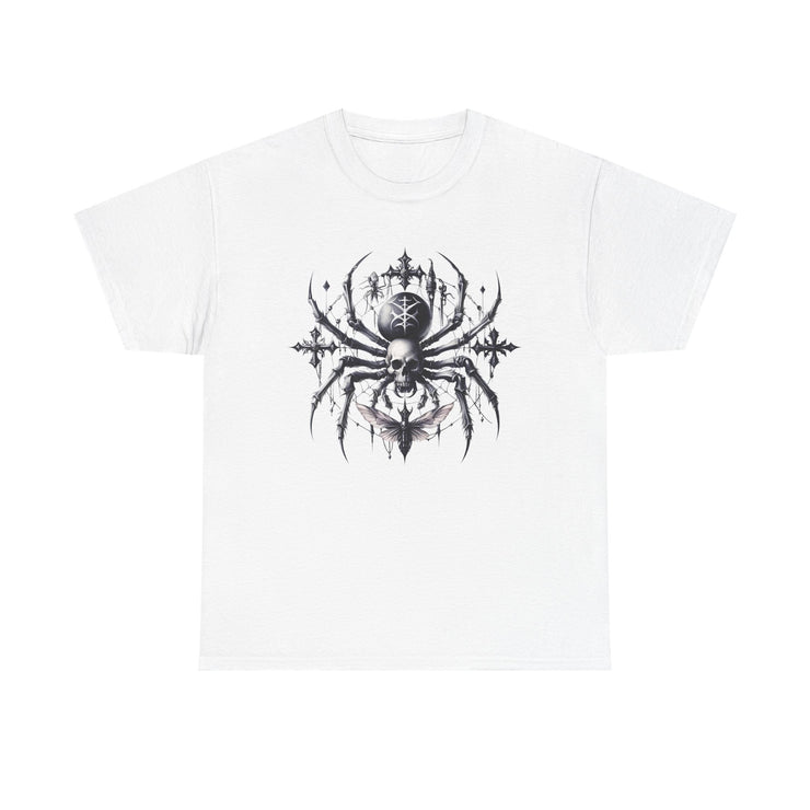 Gothic Spider Tee - Unisex Heavy Cotton Shirt for Halloween, Casual Wear, Unique Gift, Alternative Fashion, Edgy Apparel