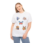 Butterfly Blossom Unisex Cotton Tee, Vibrant Nature Shirt, Gift for Nature Lovers, Spring Fashion Top, Garden Party Tee