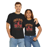 Indiana Floral T-Shirt, Unisex Heavy Cotton Tee for Hoosier State Lovers, Casual Wear, Gift for Indiana Residents, Summer Style