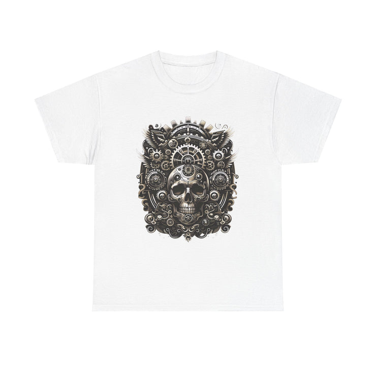 Gothic Skull Tee - Unisex Heavy Cotton T-Shirt, Unique Graphic Shirt, Casual Wear, Edgy Fashion, Gift for Him/Her, Halloween Style