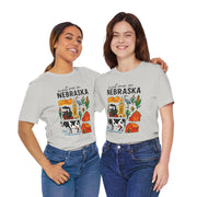 Nebraska Graphic Tee, Unisex Jersey Short Sleeve Tee, Souvenir Shirt, USA States Design
