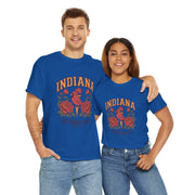 Indiana Floral T-Shirt, Unisex Heavy Cotton Tee for Hoosier State Lovers, Casual Wear, Gift for Indiana Residents, Summer Style