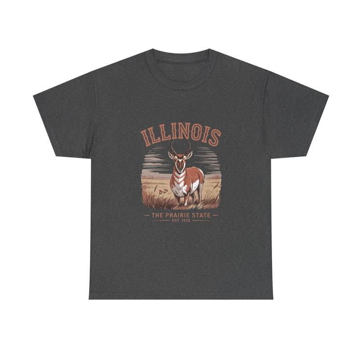 Illinois Prairie State Tee, Vintage Graphic T-Shirt, Unisex Casual Wear, Gift for Nature Lovers, Travel Souvenir, USA States Design