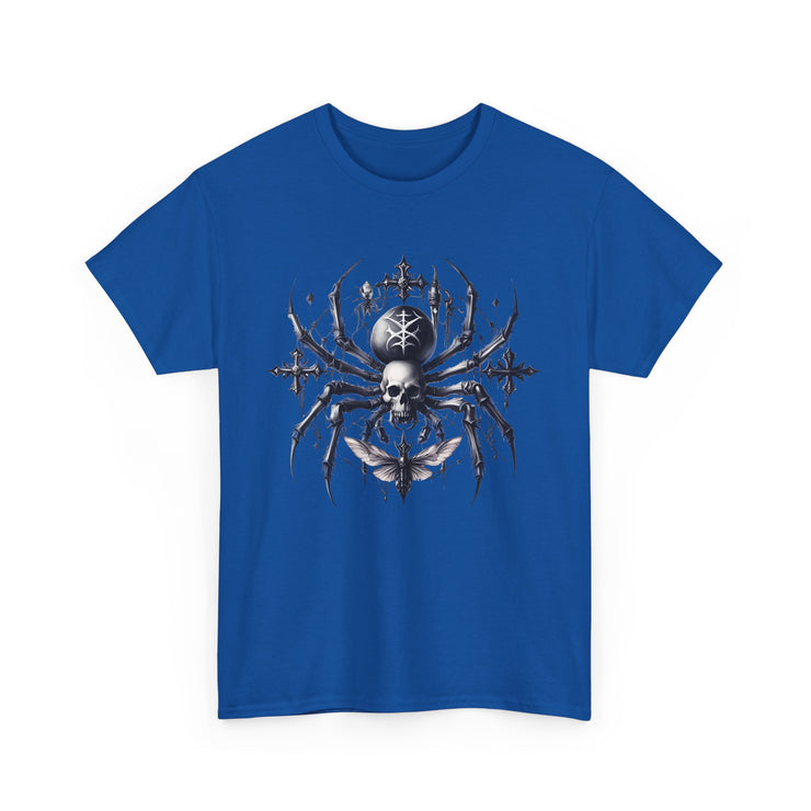 Gothic Spider Tee - Unisex Heavy Cotton Shirt for Halloween, Casual Wear, Unique Gift, Alternative Fashion, Edgy Apparel