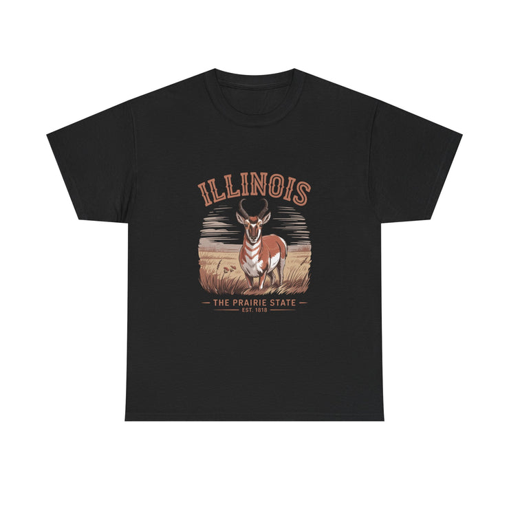 Illinois Prairie State Tee, Vintage Graphic T-Shirt, Unisex Casual Wear, Gift for Nature Lovers, Travel Souvenir, USA States Design