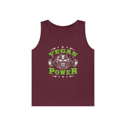 Vegan Power Tank Top | Unisex Heavy Cotton Gym Shirt, Workout Apparel, Fitness Gift, Eco-Friendly Exercise Tee