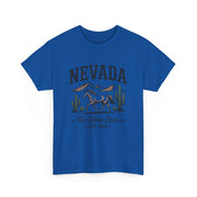 Nevada Graphic Unisex Heavy Cotton Tee, Casual Wear, State Pride Shirt, Travel Gift, Summer Clothing, USA States Design