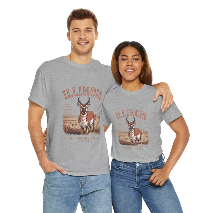 Illinois Prairie State Tee, Vintage Graphic T-Shirt, Unisex Casual Wear, Gift for Nature Lovers, Travel Souvenir, USA States Design