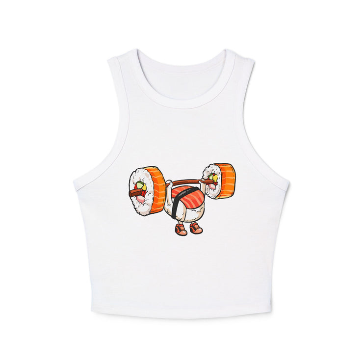 Sushi Lift Racer Tank Top - Gym Apparel, Fitness Wear, Workout Clothes, Sushi Lover Gift, Cute Tank for Summer