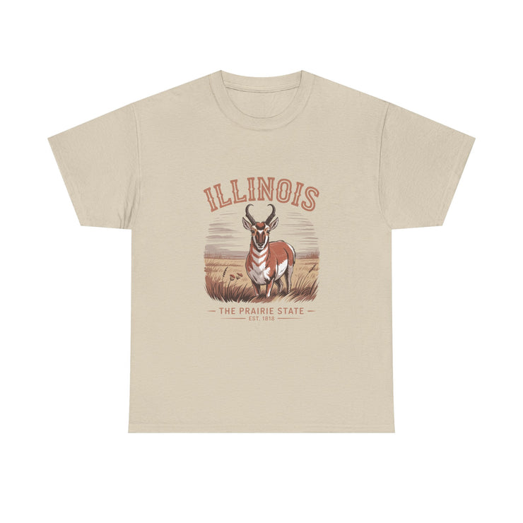 Illinois Prairie State Tee, Vintage Graphic T-Shirt, Unisex Casual Wear, Gift for Nature Lovers, Travel Souvenir, USA States Design