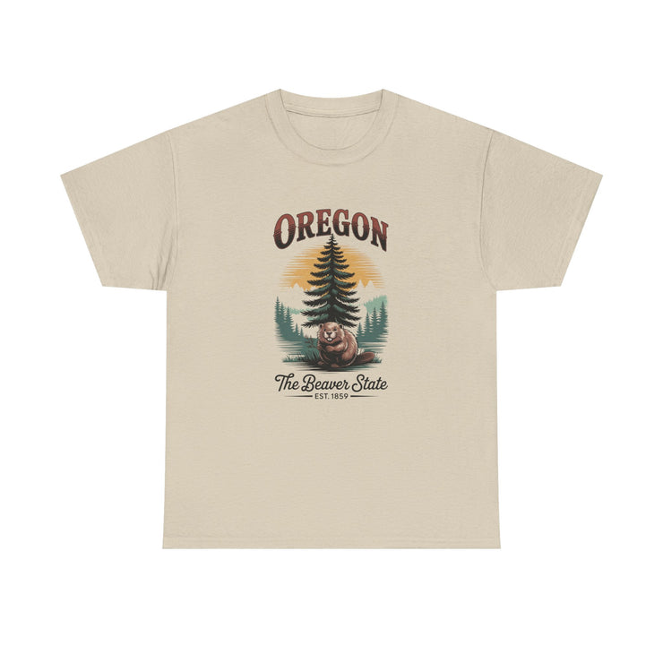 Oregon Graphic Tee - Vintage Style Unisex Cotton T-Shirt, Great for Nature Lovers, Casual Wear, USA States Design