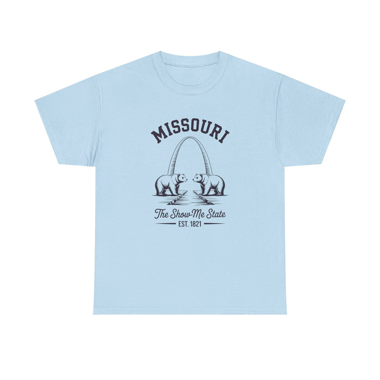 Missouri Bears Unisex Heavy Cotton Tee, Gift for Missouri Residents, State Pride Shirt, Casual Wear, Summer Tee, Vintage Style T-Shirt