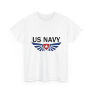 US Navy Winged Logo Unisex Heavy Cotton Tee, Military Apparel, Veteran Gift, Casual Wear, Patriotic Clothing, Gift for Him/Her