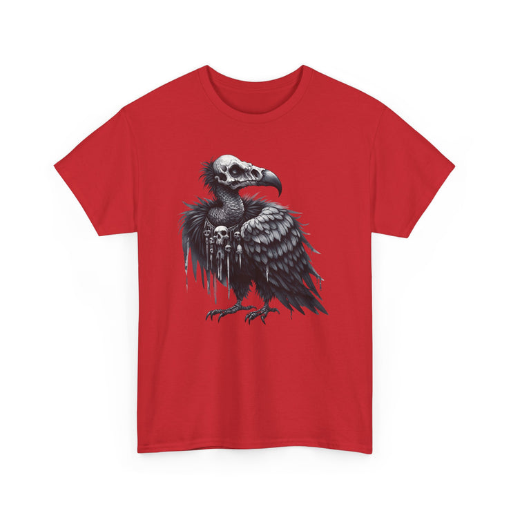 Gothic Vulture Tee, Unisex Heavy Cotton T-Shirt, Edgy Graphic Shirt for Music Lovers, Halloween T-Shirt, Alternative Fashion