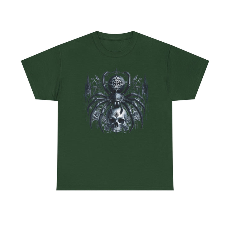 Gothic Spider Graphic Tee | Unisex Heavy Cotton Tee, Halloween Shirt, Alternative Fashion, Edgy Apparel, Gift for Her/Him