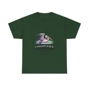 Louisiana Pelican Unisex Heavy Cotton Tee, Coastal Vibes Shirt, Gift for Louisiana Lovers, Casual Wear, Beach Trip T-Shirt, USA States Design