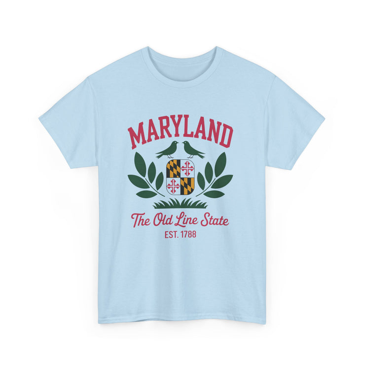 Maryland Heritage Tee | Unisex Cotton Shirt, Old Line State Apparel, Travel Souvenir, Gift for Maryland Lovers, Vintage Maryland Design,USA States Design