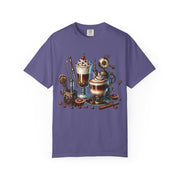 Coffee Lovers Unisex T-shirt, Cozy Café Style, Gift for Baristas, Perfect for Birthdays, Fun Beverage Art Tee