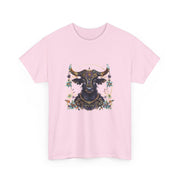 Boho Bull Graphic Tee | Unisex Heavy Cotton T-Shirt | Festival Wear, Gift for Nature Lovers, Casual Outfit, Animal Art