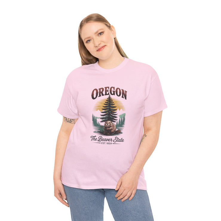 Oregon Graphic Tee - Vintage Style Unisex Cotton T-Shirt, Great for Nature Lovers, Casual Wear, USA States Design