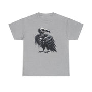 Gothic Vulture Tee, Unisex Heavy Cotton T-Shirt, Edgy Graphic Shirt for Music Lovers, Halloween T-Shirt, Alternative Fashion