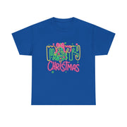 Festive Merry Christmas Tee - Unisex Heavy Cotton T-Shirt, Holiday Shirt, Christmas Gift, Cozy Winter Apparel, Family Gathering Outfit