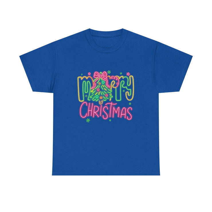 Festive Merry Christmas Tee - Unisex Heavy Cotton T-Shirt, Holiday Shirt, Christmas Gift, Cozy Winter Apparel, Family Gathering Outfit